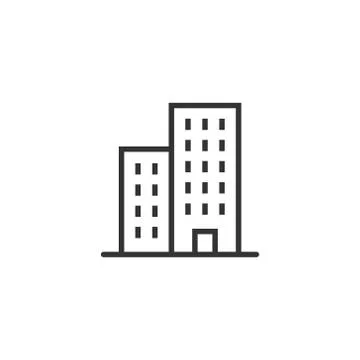 Building icon in flat style. Town skyscraper apartment vector illustration on Ilustración de archivo