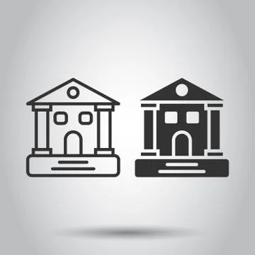 Building icon in flat style. Town skyscraper apartment vector illustration on Illustrazione stock