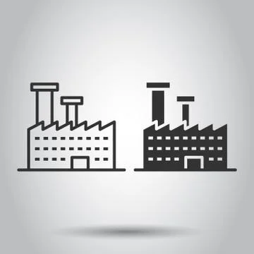 Building icon in flat style. Town skyscraper apartment vector illustration on Ilustración de archivo