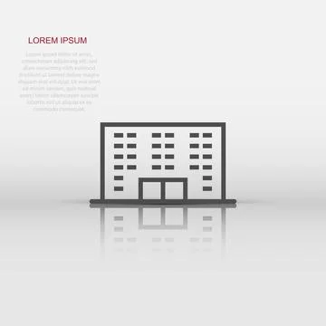 Building icon in flat style. Town skyscraper apartment vector illustration .. Ilustración de archivo