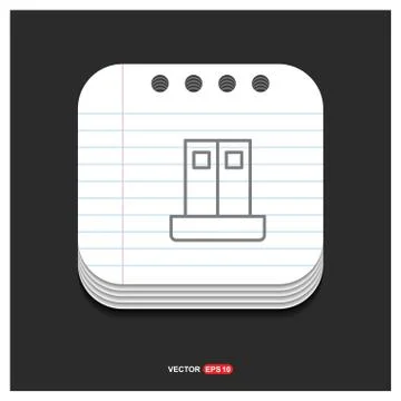 Building icon Gray icon on Notepad Style template Vector EPS 10 Free Icon Ilustración de archivo