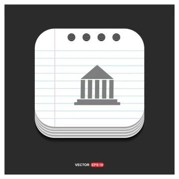Building icon Gray icon on Notepad Style template Vector EPS 10 Free Icon Ilustración de archivo