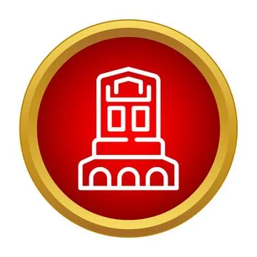 Building icon identifying architecture and historical landmark Ilustración de archivo