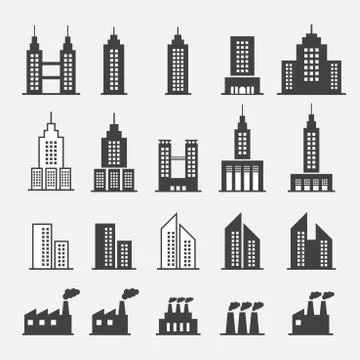 Building icon Ilustración de archivo