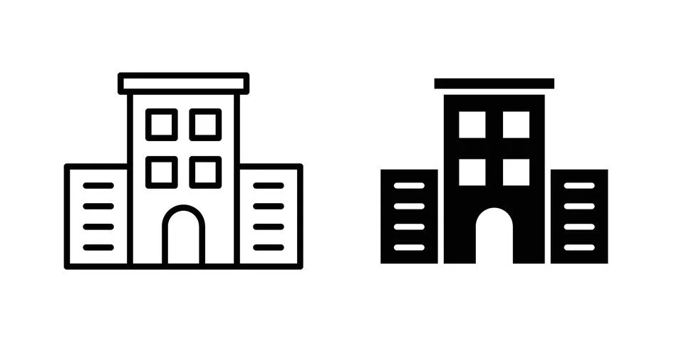 Building icon illustration vector, icon set for apps Ilustración de archivo