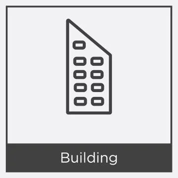 Building icon isolated on white background Selección de ilustraciones gratis