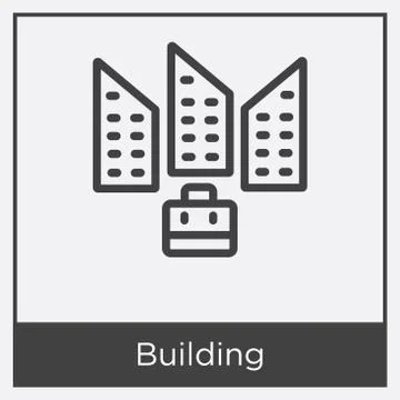 Building icon isolated on white background Selección de ilustraciones gratis