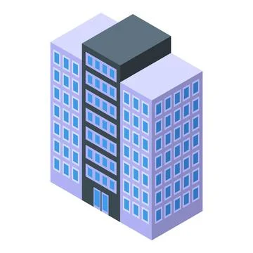 Building icon isometric vector. Office business building Ilustración de archivo