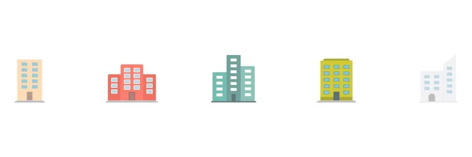 Building icon large set. Stock Illustration