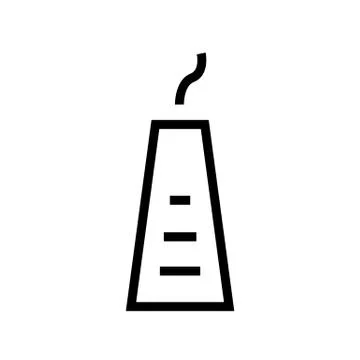 Building icon lined simple flat style illustration Stock Illustration