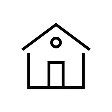 Building icon lined simple flat style illustration Stock Illustration