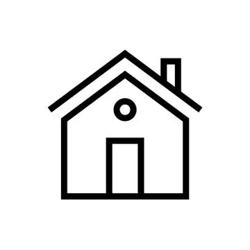 Building icon lined simple flat style illustration Stock Illustration
