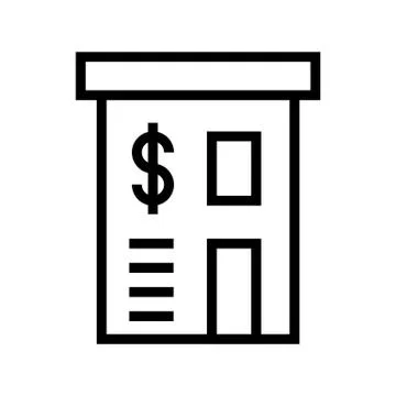 Building icon lined simple flat style illustration Stock Illustration