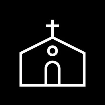 Building icon lined simple flat style illustration Stock Illustration