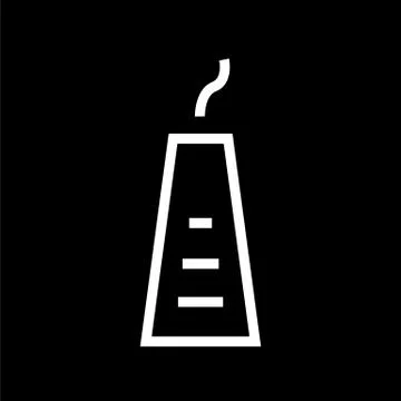 Building icon lined simple flat style illustration Illustrazione stock