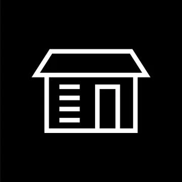 Building icon lined simple flat style illustration Stock Illustration