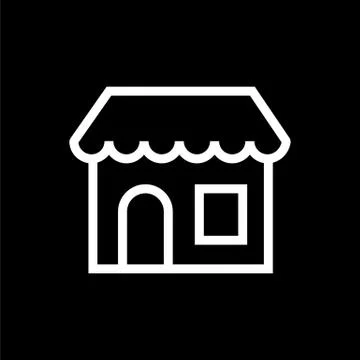 Building icon lined simple flat style illustration Stock Illustration
