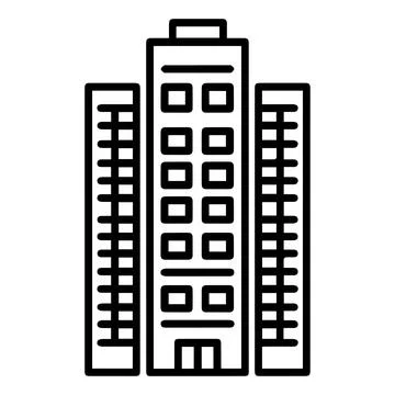 Building icon or modern line symbol. Vector line art and icon design with b.. Ilustración de archivo