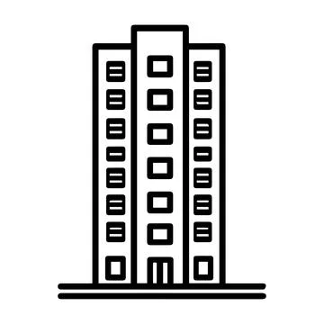 Building icon or modern line symbol. Vector line art and icon design with b.. Ilustración de archivo