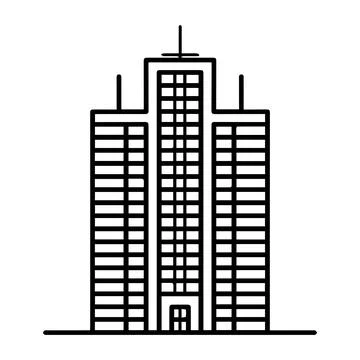 Building icon or modern line symbol. Vector line art and icon design with b.. Ilustración de archivo