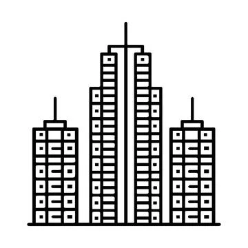 Building icon or modern line symbol. Vector line art and icon design with b.. Ilustración de archivo