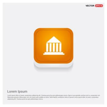 Building icon Orange Abstract Web Button 스톡 일러스트
