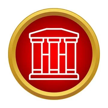 Building icon representing finances, law, and government structure Stock Illustration