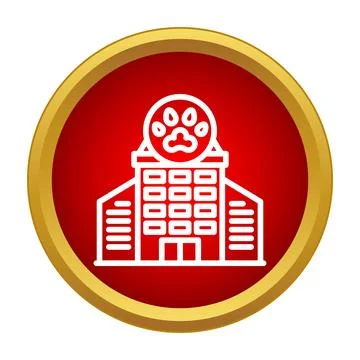 Building icon representing pet care or animal service Ilustración de archivo