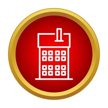 Building icon representing real estate and housing search Ilustración de archivo