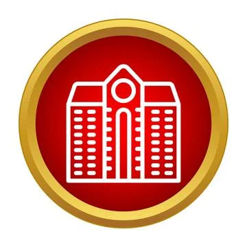 Building icon representing university, school, and corporate institutions Ilustración de archivo