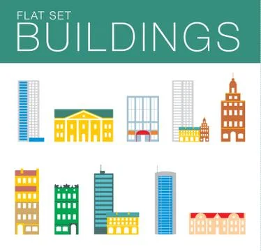 Building icon set. Abstract architecture Ilustración de archivo