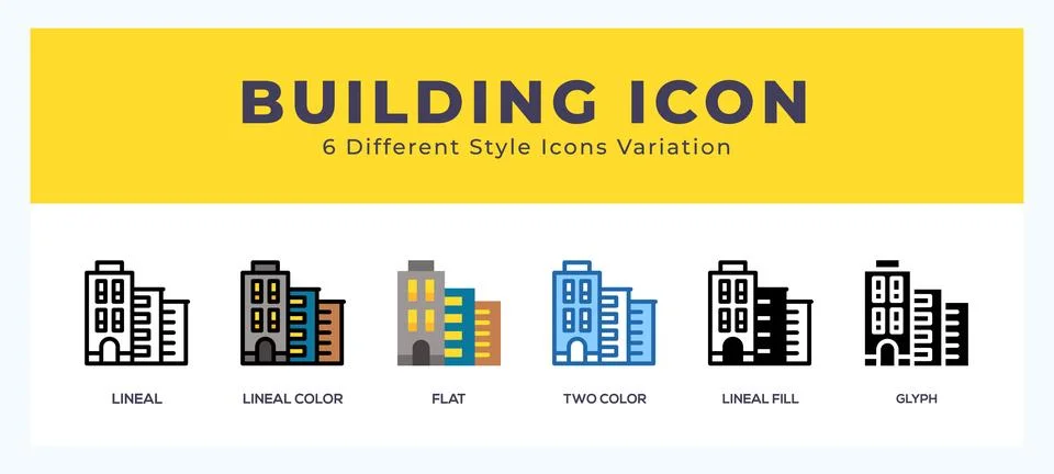 Building icon set. Design elements for logo Stock Illustration