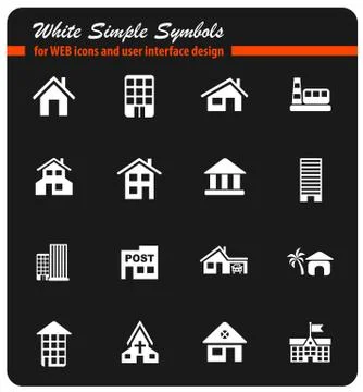 Building icon set Stock Illustration