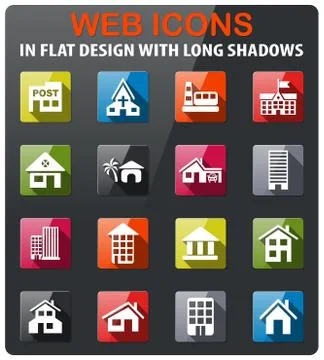 Building icon set Stock Illustration