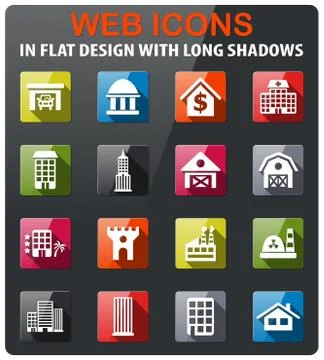 Building icon set Stock Illustration