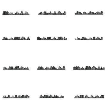 Building icon set Ilustración de archivo