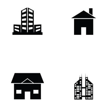 Building icon set Stock Illustration