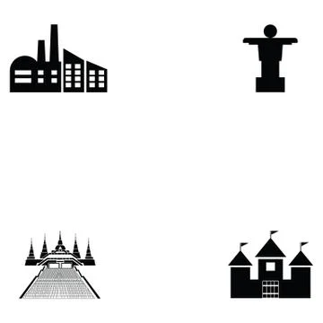 Building icon set Stock Illustration