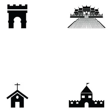 Building icon set Illustrazione stock