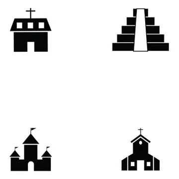 Building icon set Illustrazione stock