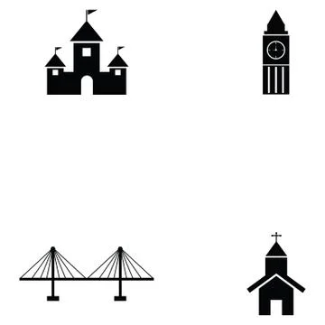 Building icon set Stock Illustration
