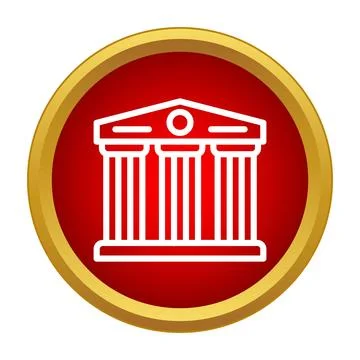 Building icon showing classical architecture with columns Stock Illustration