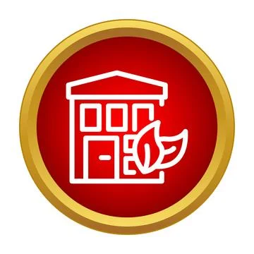 Building icon showing eco friendly sustainable green architecture Ilustración de archivo
