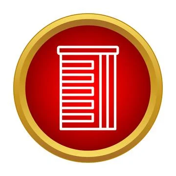 Building icon showing modern skyscraper outline in red circle イラスト素材