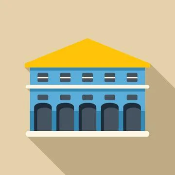 Building icon showing simple flat design architecture Stock Illustration