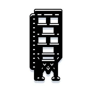 Building icon with silhouette design representing urban life Ilustración de archivo
