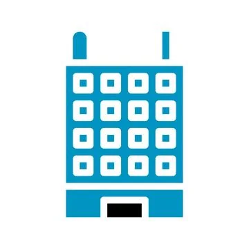 Building icon solid blue black Ilustración de archivo