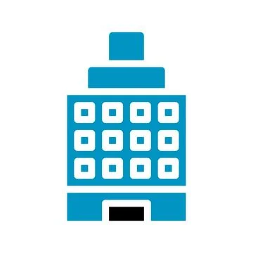 Building icon solid blue black Stock Illustration