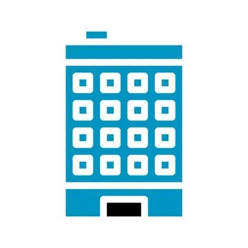 Building icon solid blue black イラスト素材