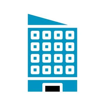 Building icon solid blue black Ilustración de archivo